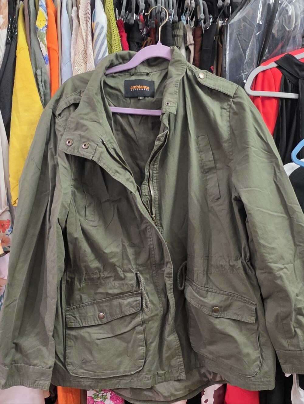 Ambiance Olive Green Utility Jacket